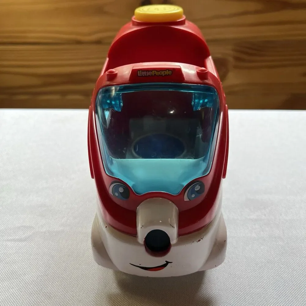 Fisher Price Little People Red Friendly Passenger Train Engine Only Talking